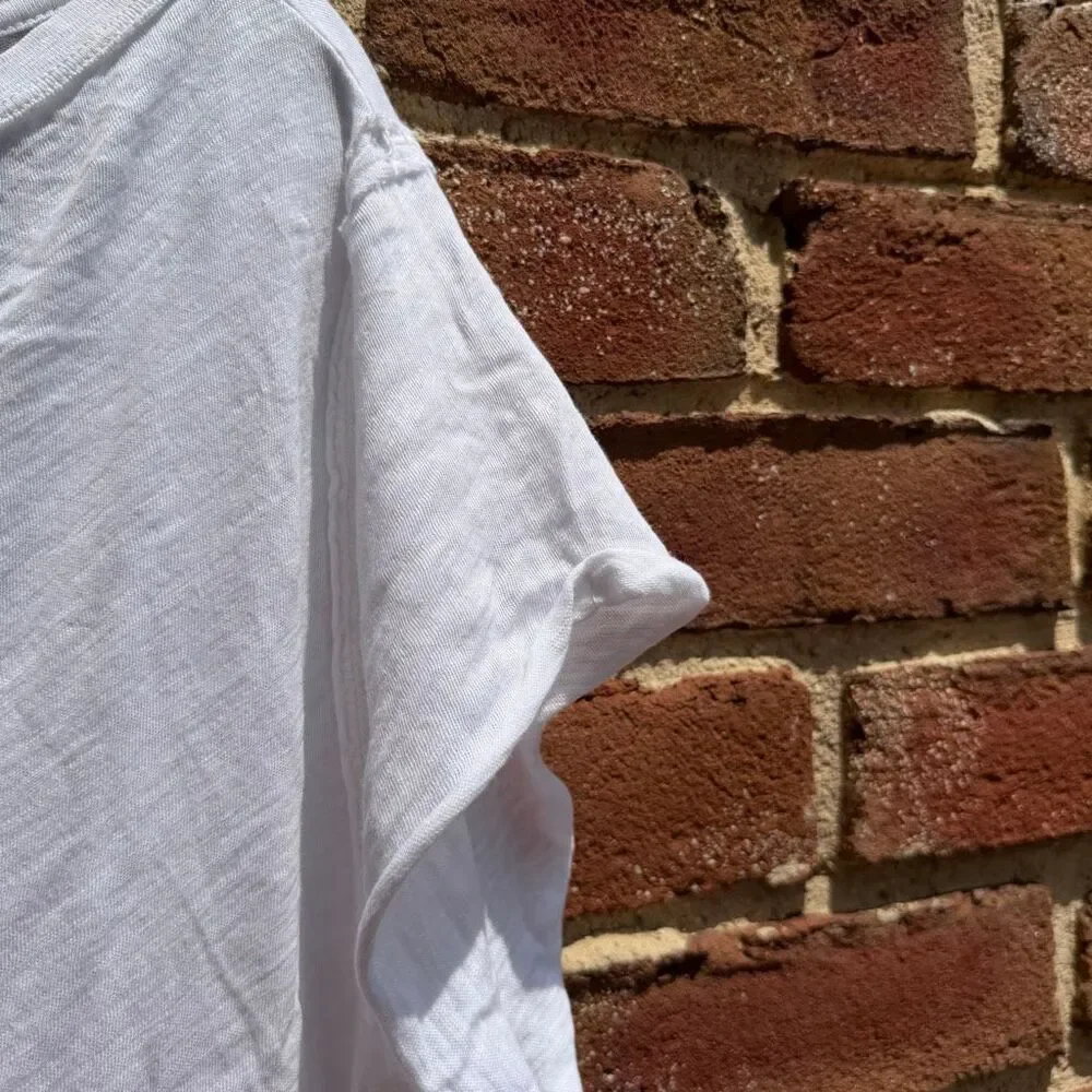 Free People White One-Shoulder Slouchy Short Sleeve Tee